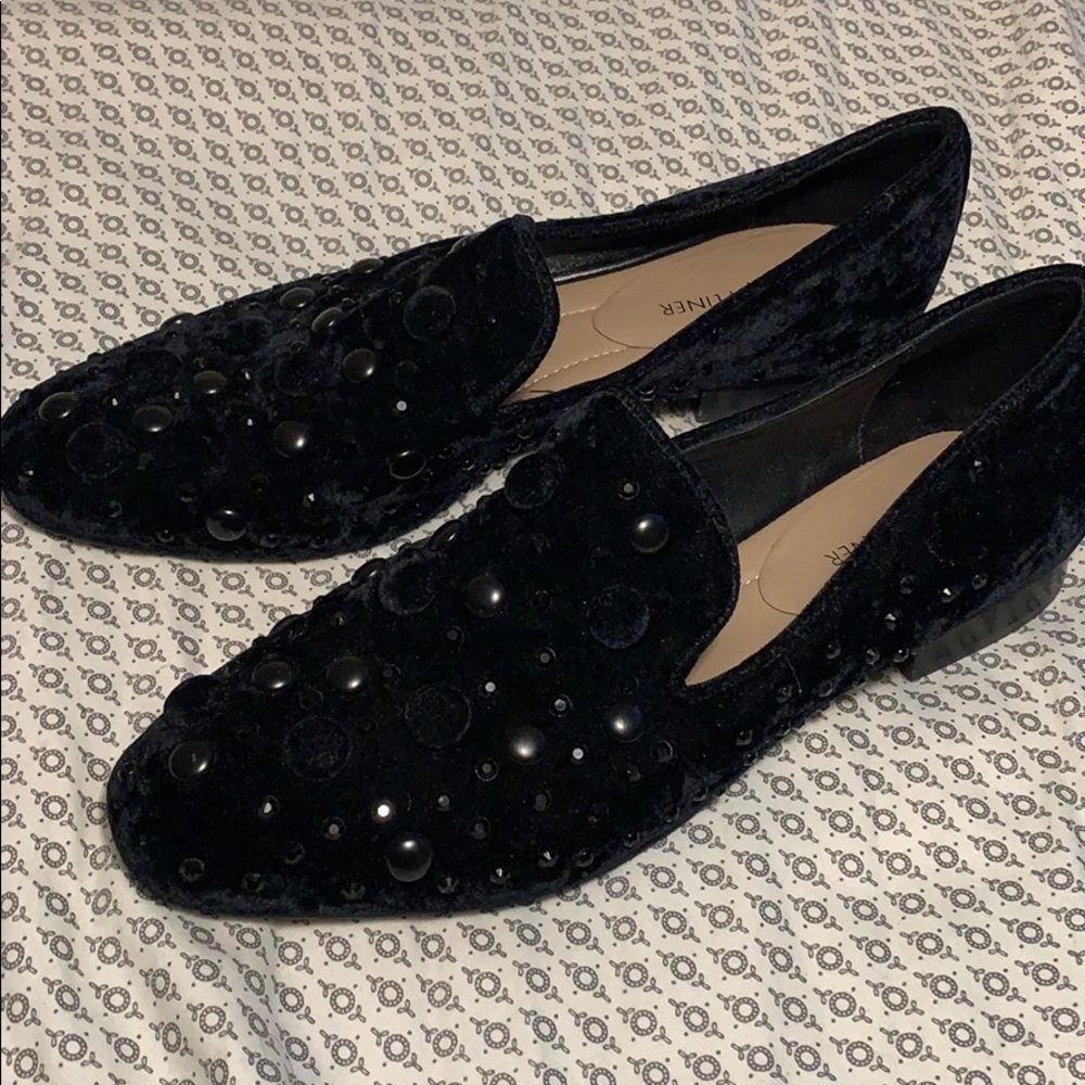 Donald Pliner Velvet Beaded  Slip-Ons (8M)